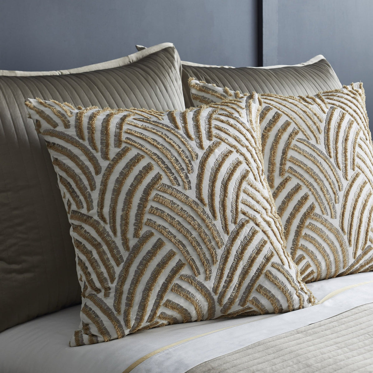 Gold beaded outlet pillow