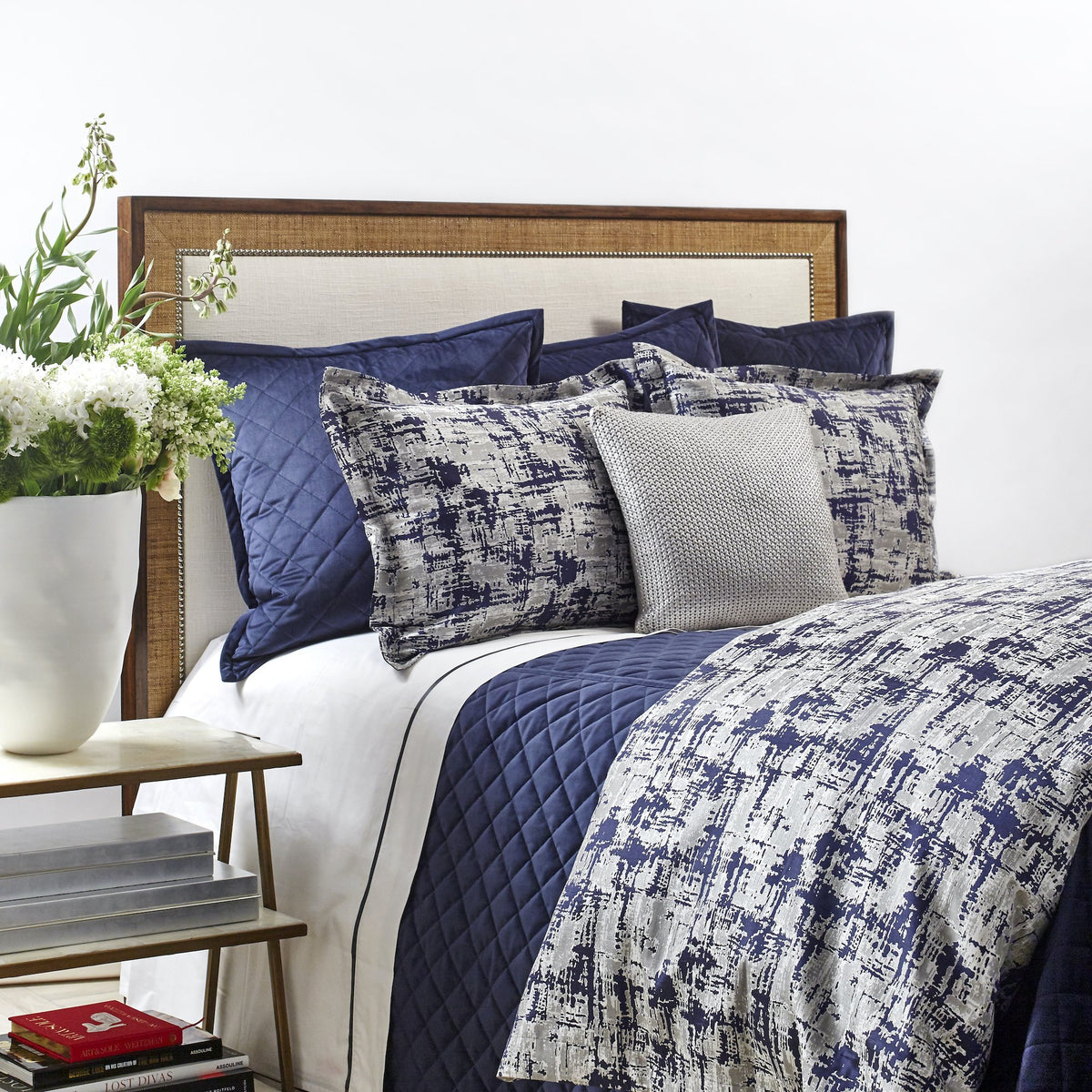 Scratch Duvet Set Navy Silver Ann Gish