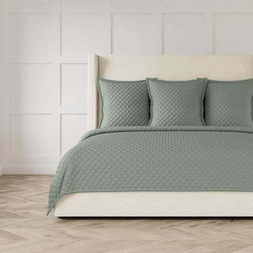 Double Diamond Coverlet Set - Seablue