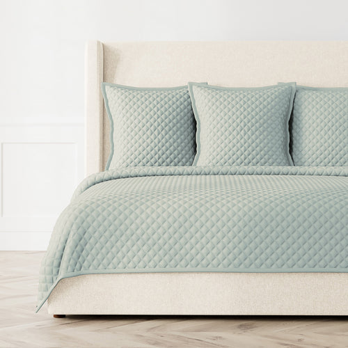 Double Diamond Coverlet Set - Seablue