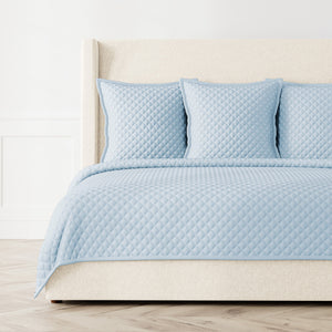 Double Diamond Coverlet Set - Sky Blue