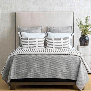 Faux Flax Coverlet Set - Cream / Grey