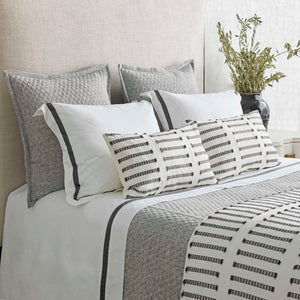 Faux Flax Coverlet Set - Cream / Grey