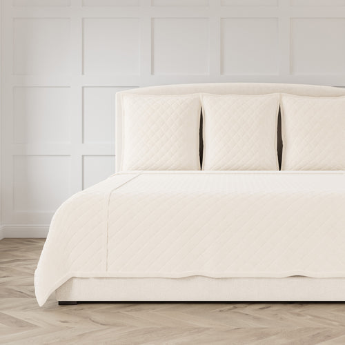 Velvet Coverlet Set - Ivory