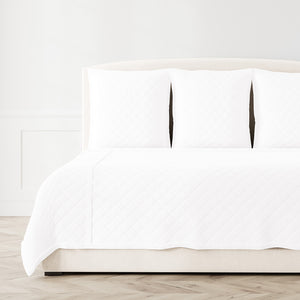 Velvet Coverlet Set - White